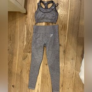 Gymshark Vital Gray Leggings and Sports Bra Set